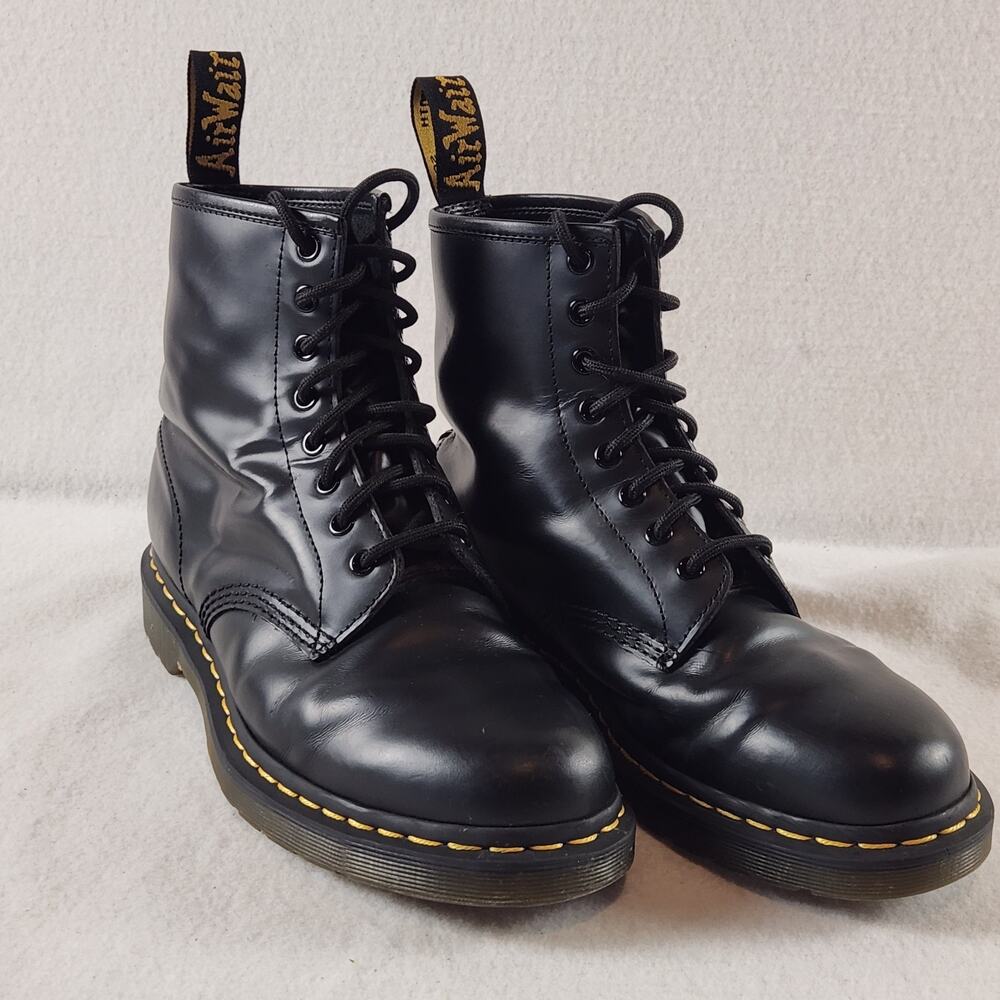 Dr. Martens 1460 - Men's Size 9 Women's 10- Smooth Black Leather Combat Boots